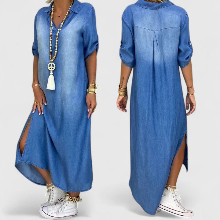 Brynlee | Women’s Sophisticated V-Neck Maxi Dress