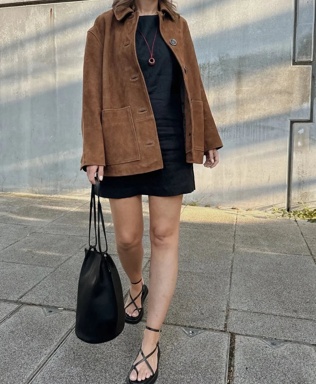 Elise | Women’s Elegant Suede Button-Up Jacket