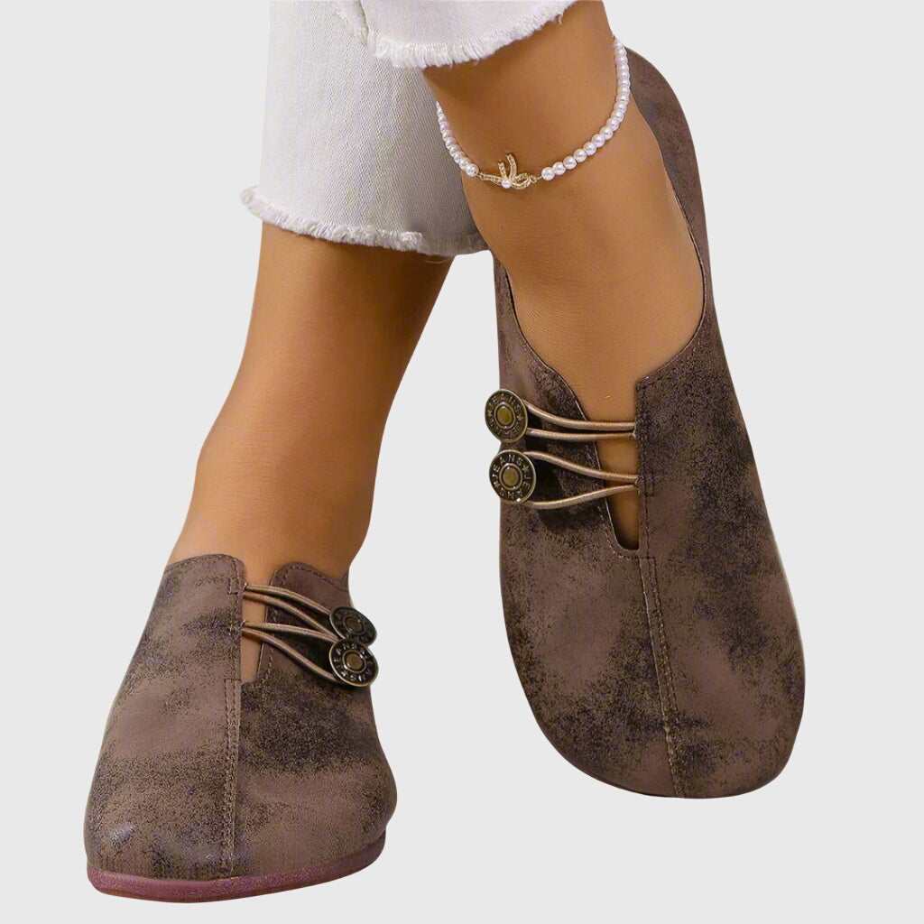 Aubriella | Women’s Spring Casual Slip-On Button Orthopedic Flats