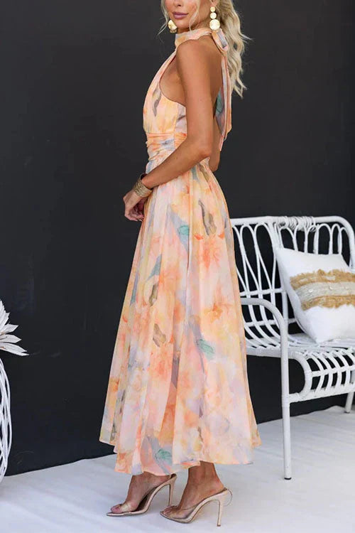 Azalea | Women’s Floral Halter Maxi Dress
