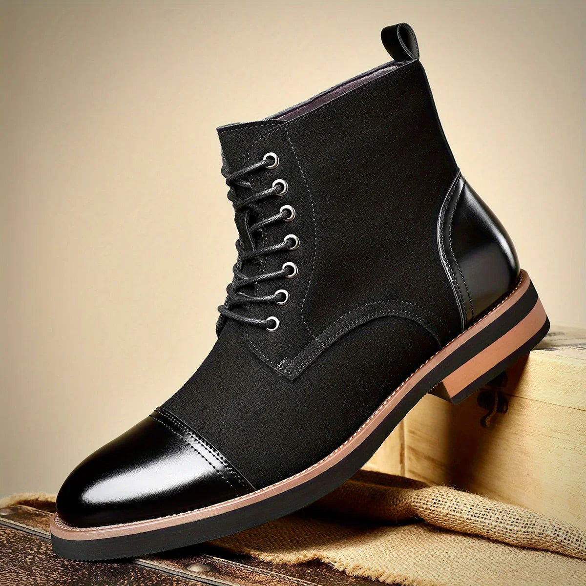 Mason | Men’s Lace-Up Ankle Boots with Pull Tab