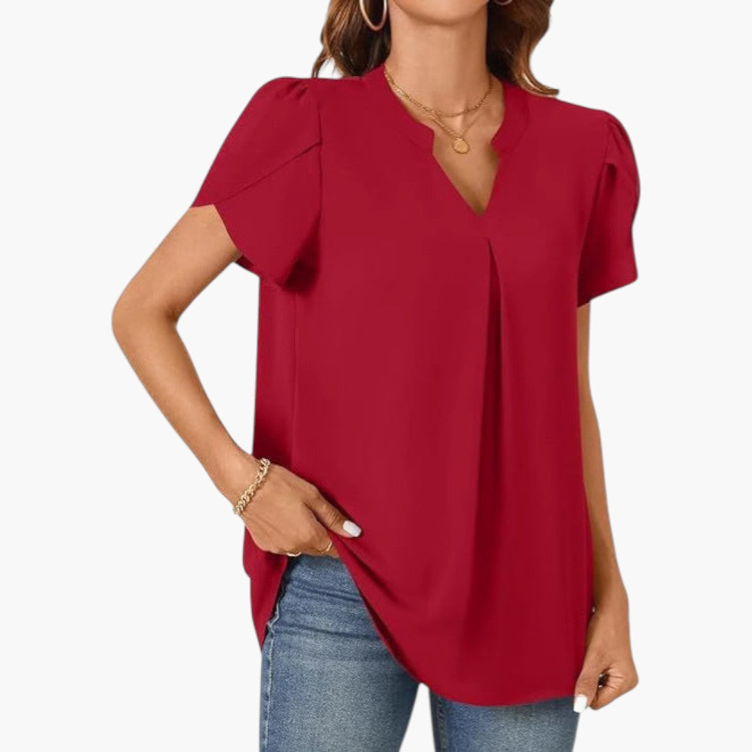Maeve | Women’s V-Neck Puff Sleeve Blouse