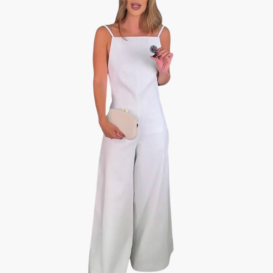Philomena | Women’s Thin Strap Open-Back Wide-Leg Jumpsuit