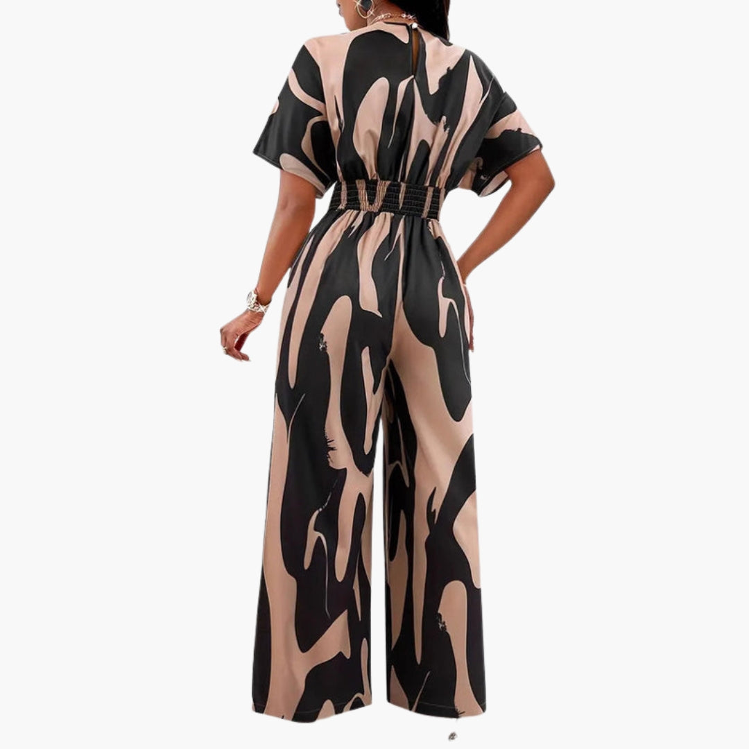 Cosima | Women’s V-Neck Waist-Tie Wide-Leg Jumpsuit
