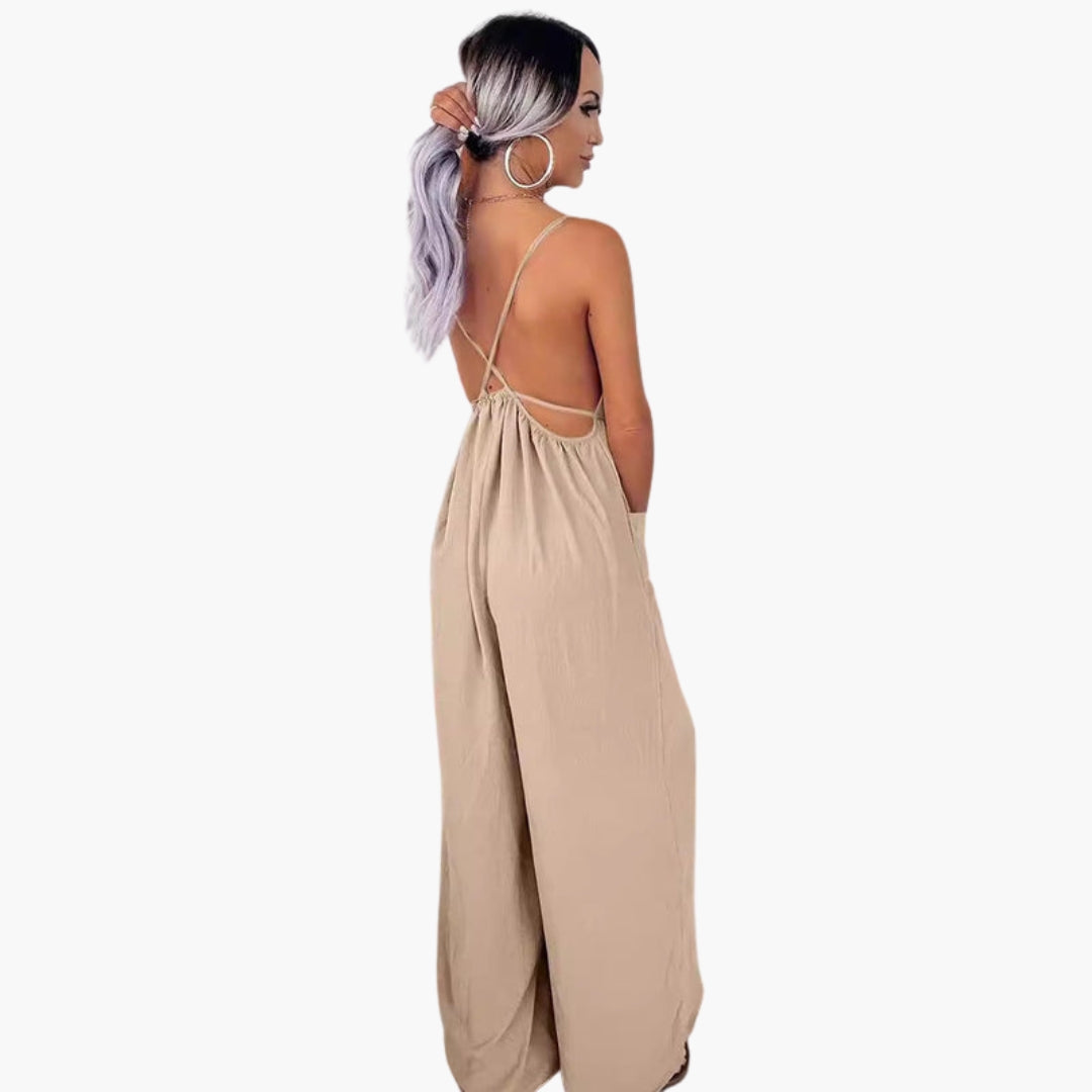 Vesper | Women’s Drawstring Waist Pocket Wide-Leg Jumpsuit