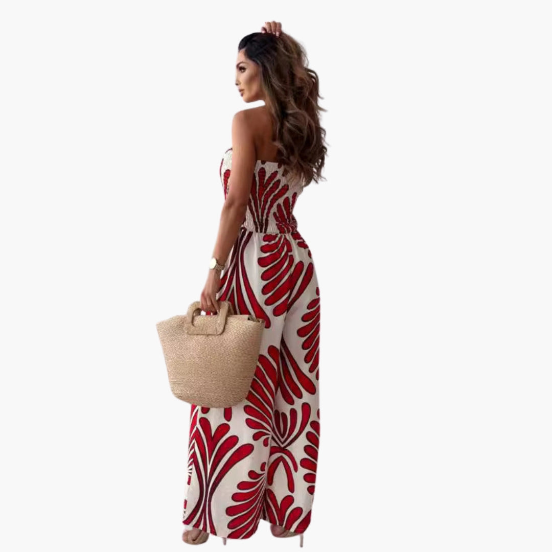 Janelle | Women’s Strapless Floral Wide-Leg Jumpsuit