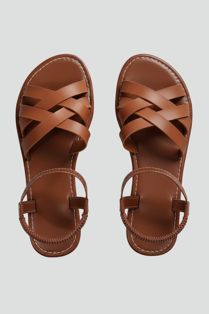 Erine | Women’s Braided Crisscross Ankle Strap Sandals
