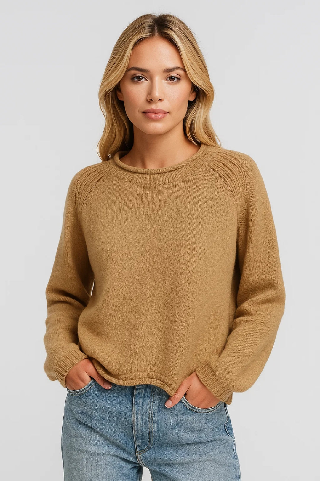 Patricia | Women’s Comcy Soft Round-Neck Knit Sweater