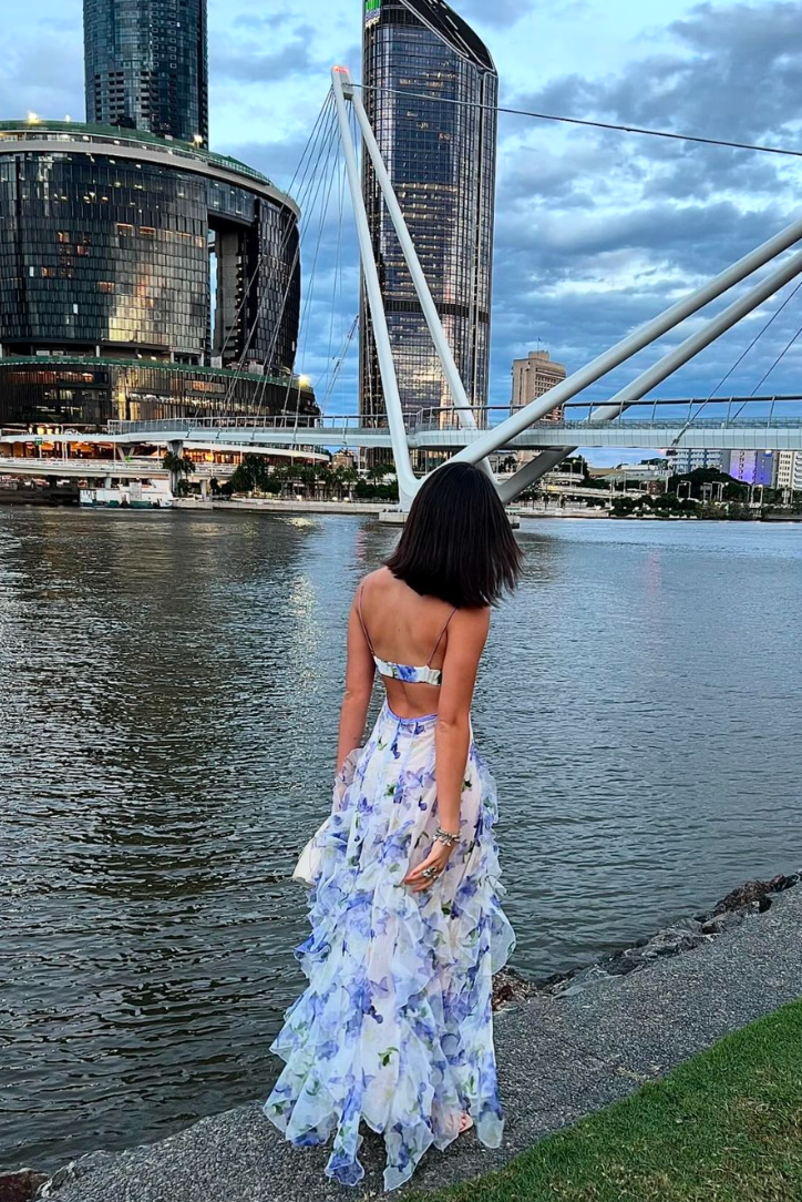 Juliana | Women’s Summer Floral Cut-Out Maxi Dress