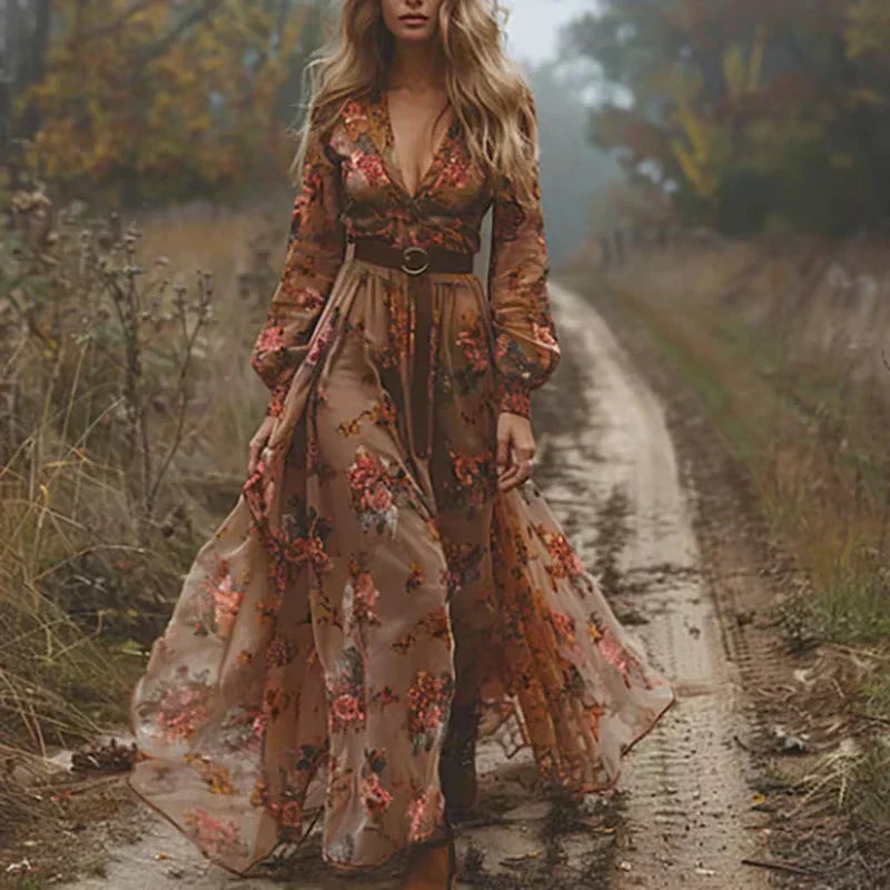 Ophelia | Women’s Summer Boho Ruffled Maxi Dress