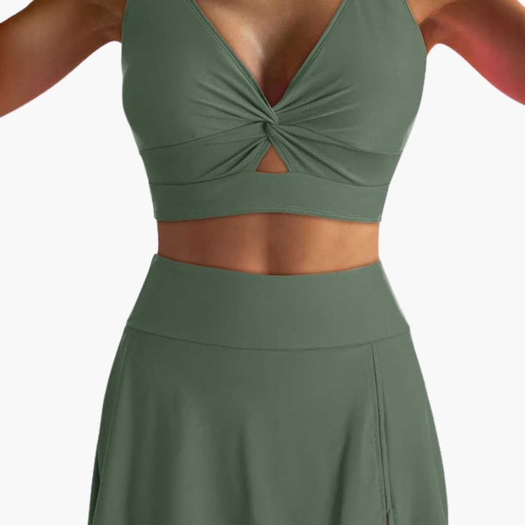 Londyn | Women’s Wrap Top Bikini Set with Skirt Cover-Up