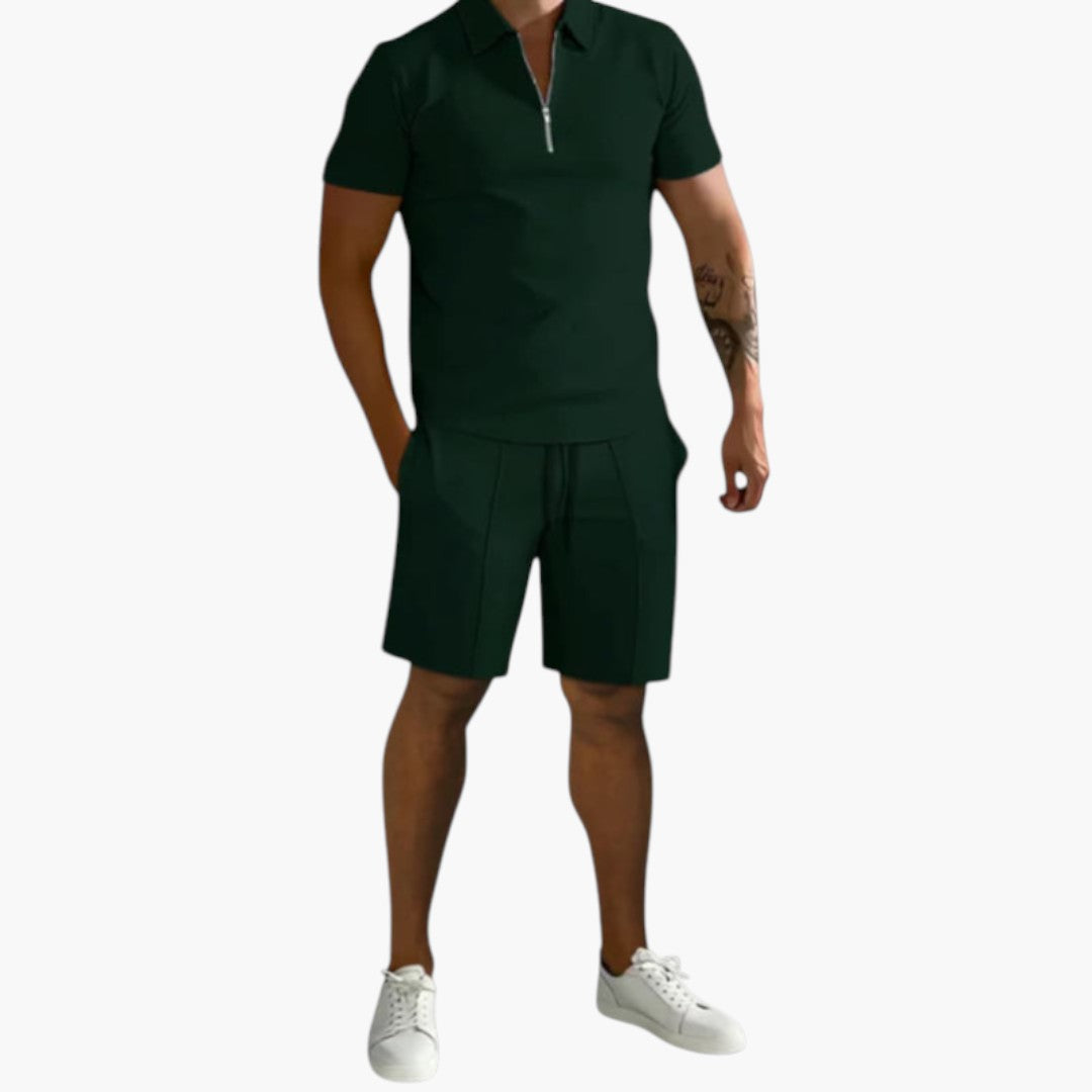 Dorian | Men’s Two-Piece Summer Set with Half-Zip Shirt