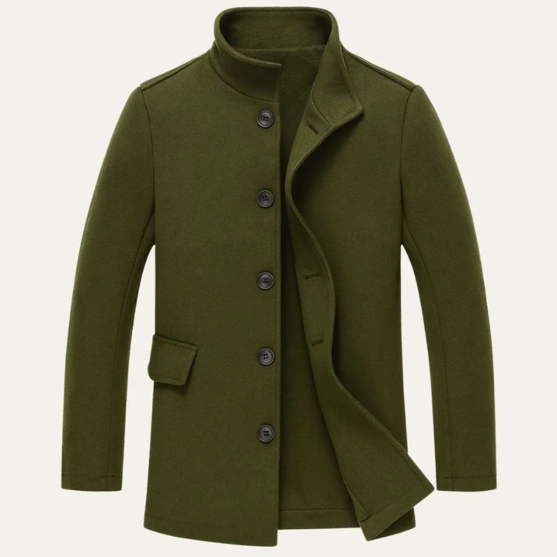 Patrick | Men’s Coat with Structured Collar and Button Closure
