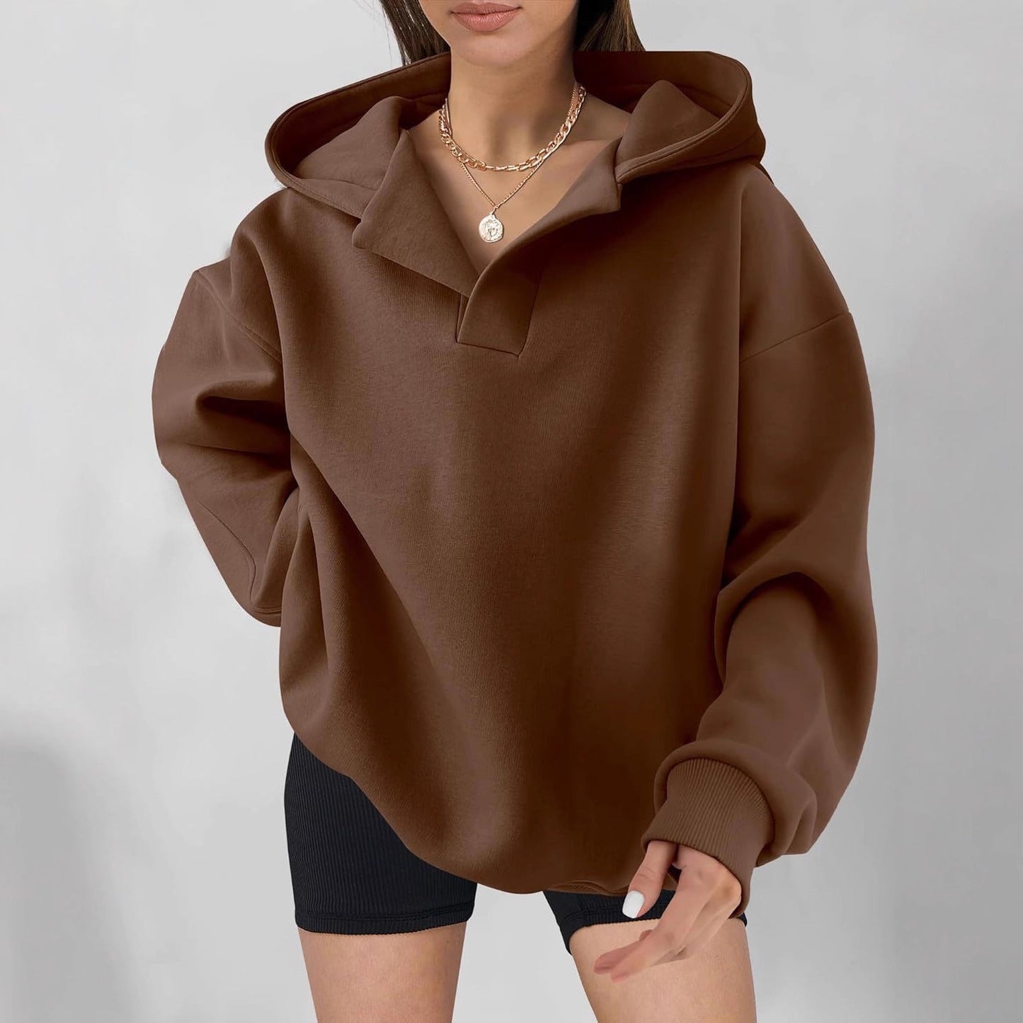 Clarissa | Women’s Oversized Hoodie Jacket with V-Neck