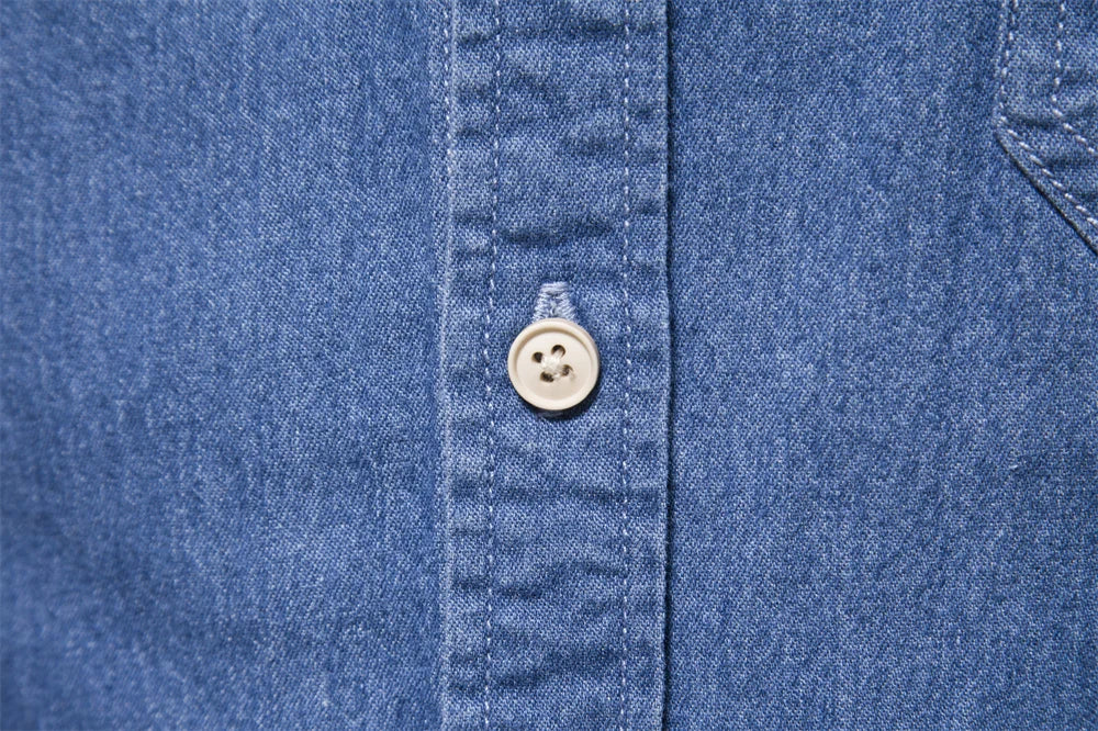 James | Men’s Light Blue Denim Button Up Shirt