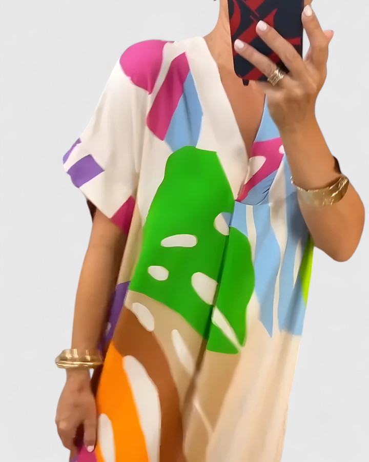 Hayden | Women’s Comfortable Abstract Print Midi Dress