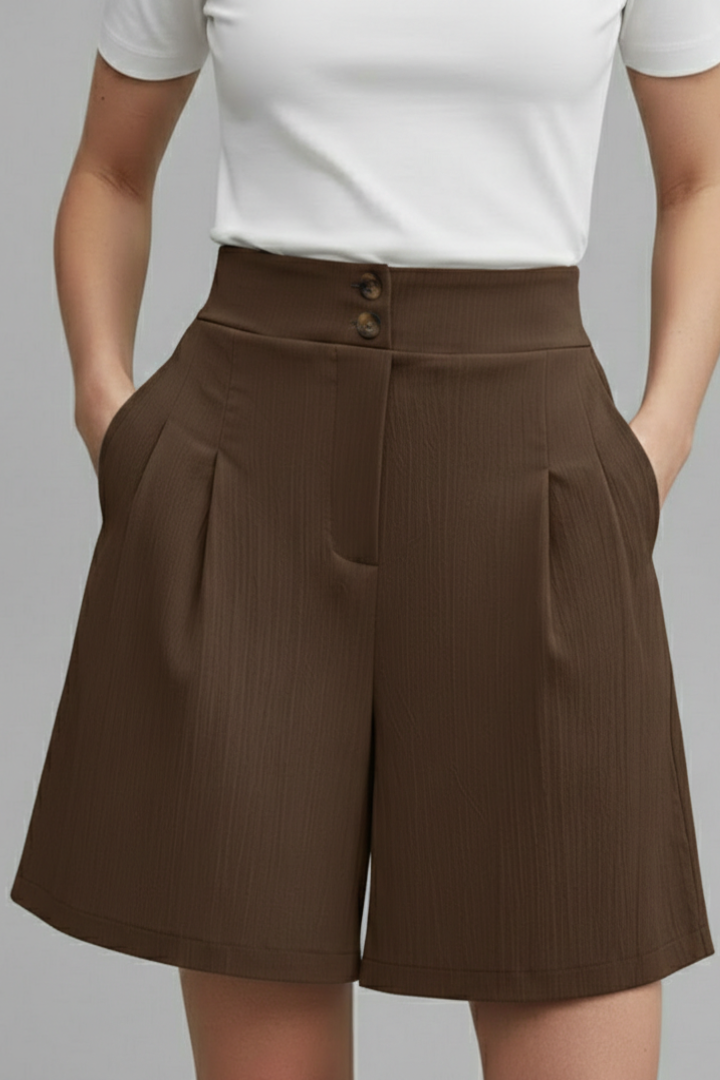 Aubrielle | Women’s High-Waisted Wide Leg Shorts