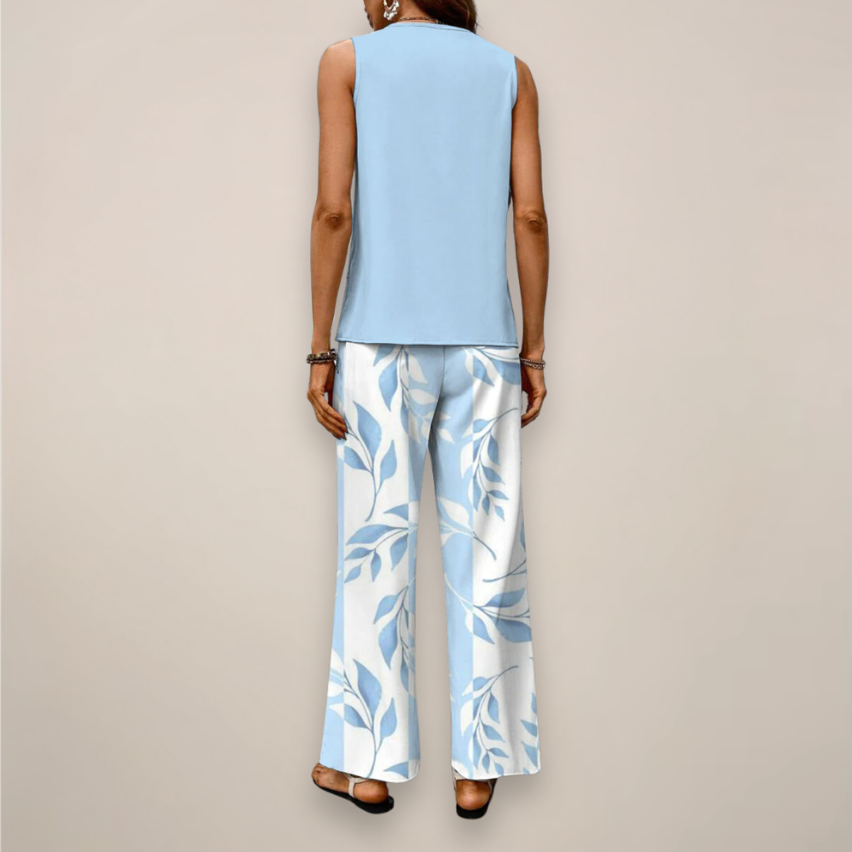 Sabrina | Women’s Spring Printed Wide-Leg Two Piece Set