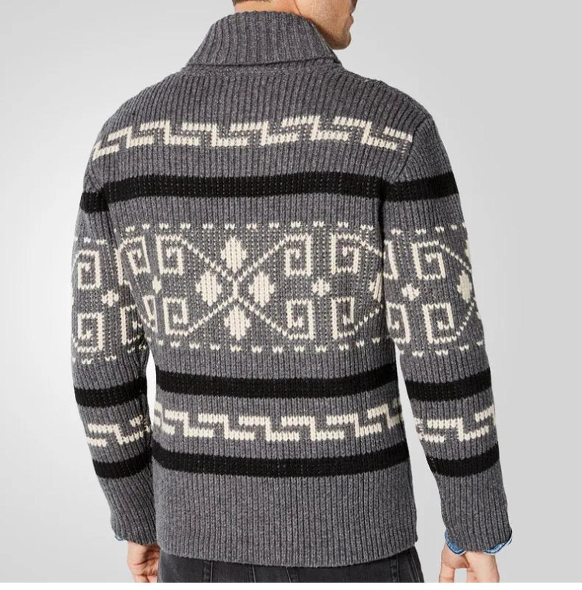 Loki | Men’s Knit Zip-Front Cardigan with Turn-Down Collar