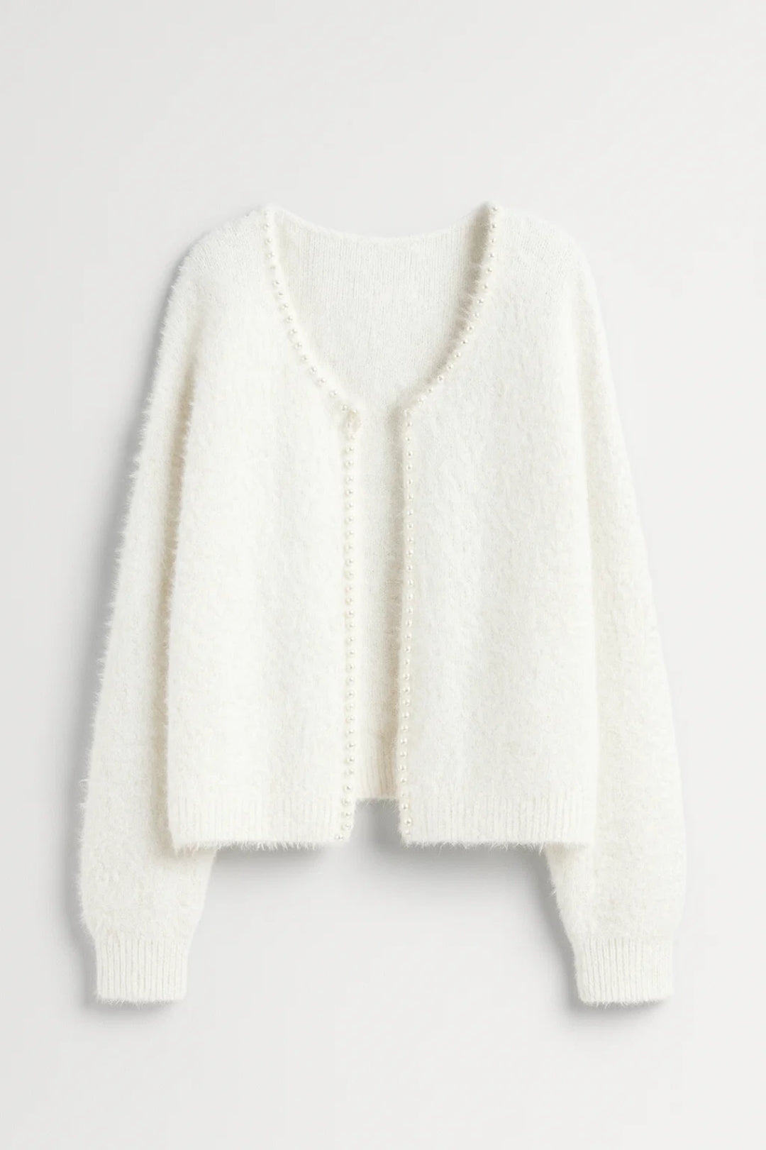 Paola | Women’s Soft Open-Front Cardigan with Pearl Detailing