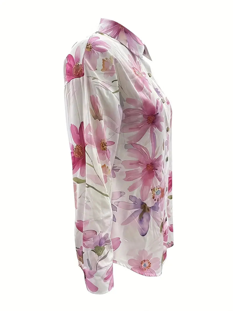 Genevieve | Women’s Airy Floral Print Spring Blouse