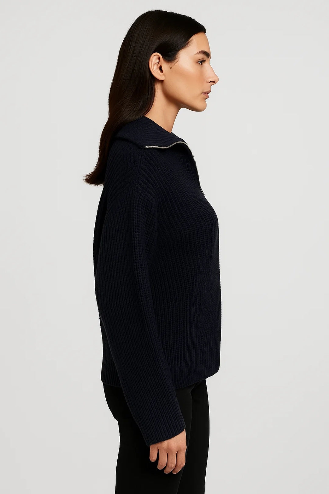 Elayne | Women’s Waffle-Knit Half-Zip Collar Sweater