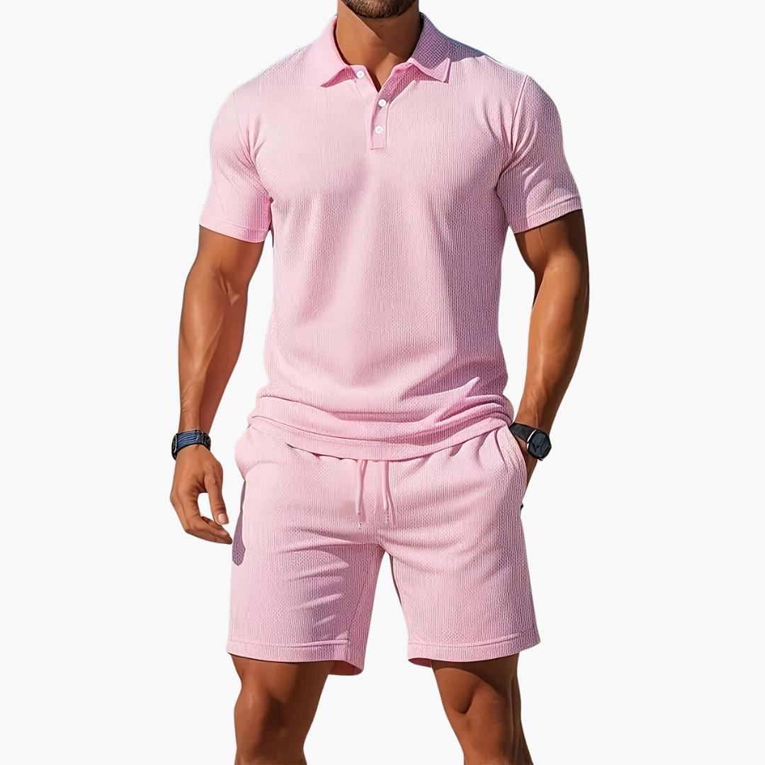 Cavian | Men’s Polo Shirt Shorts Casual Set