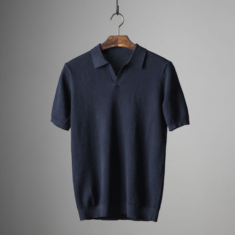 Vincent | Men’s Textured Short Sleeve Classic Polo Shirt
