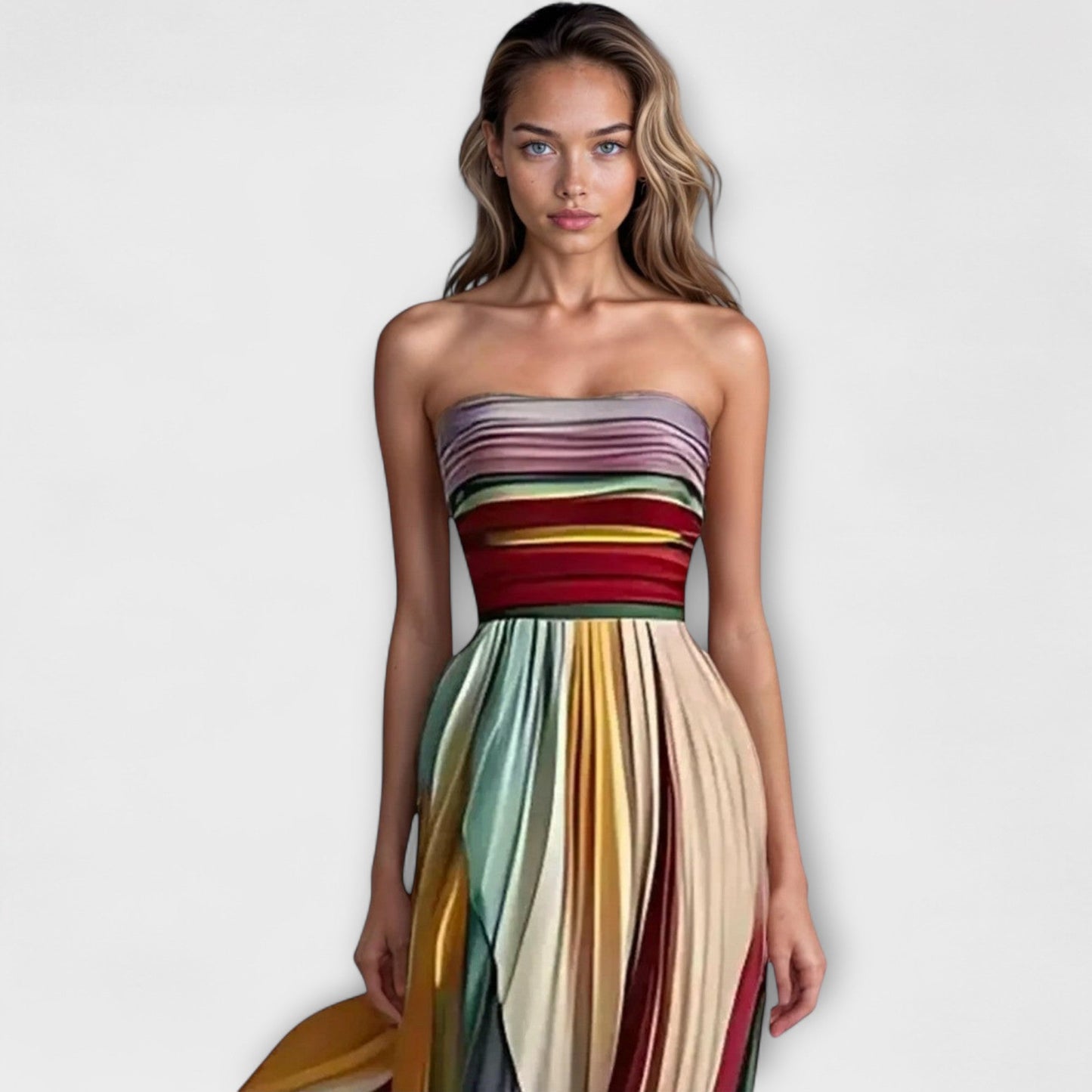 Zoey | Women’s Pleated Strapless Maxi Dress
