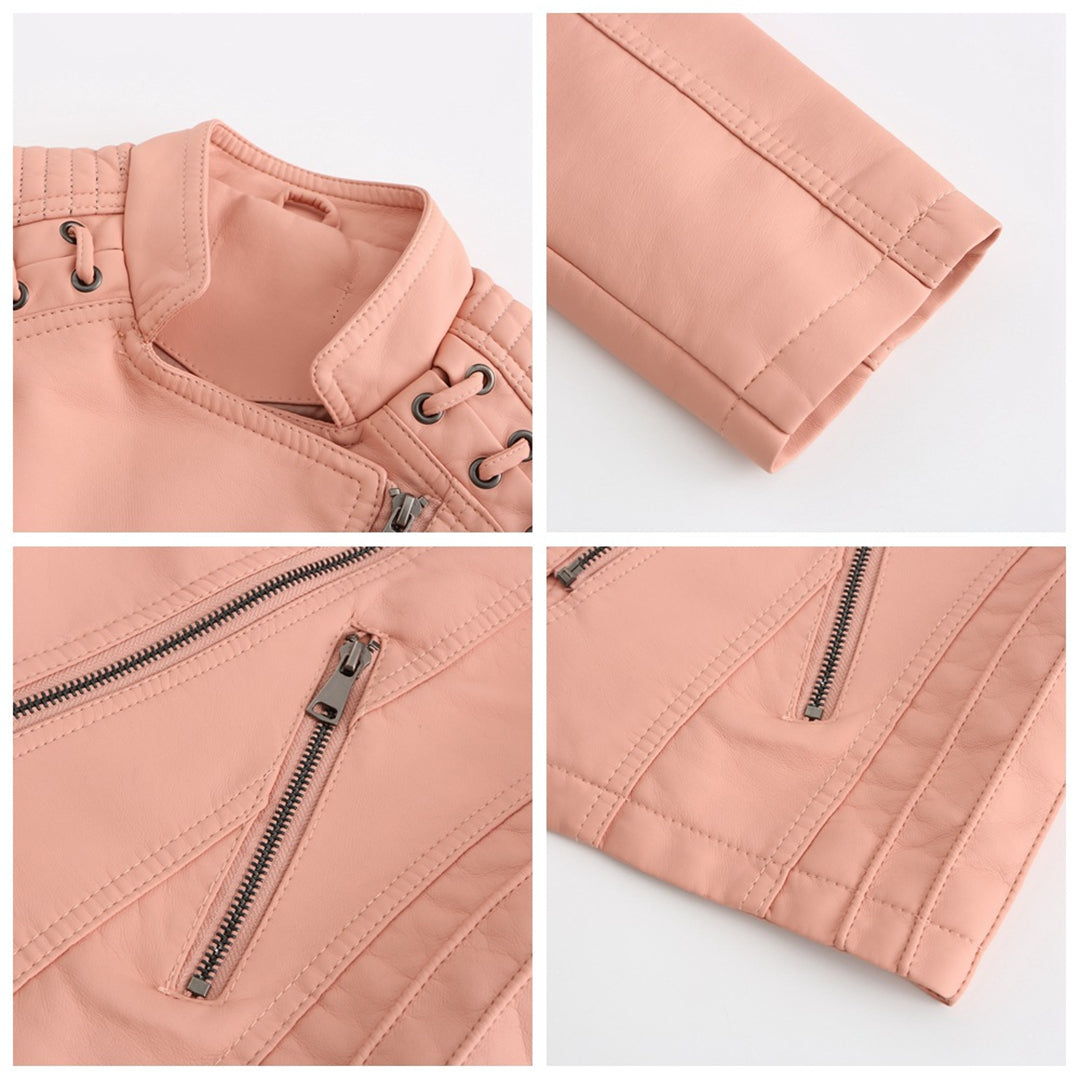 Quinn | Women’s Zip-Front Leather Jacket