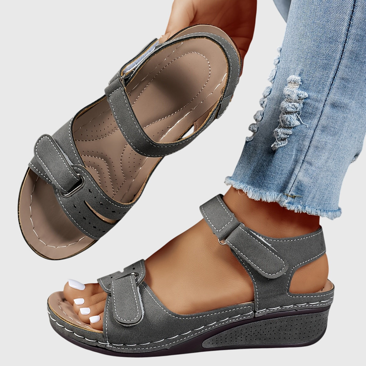 Reagan | Women’s Orthopedic Adjustable Wedge Sandals