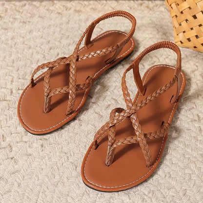 Dahlia | Women’s Comfortable Flat Sandals with Crisscross Straps
