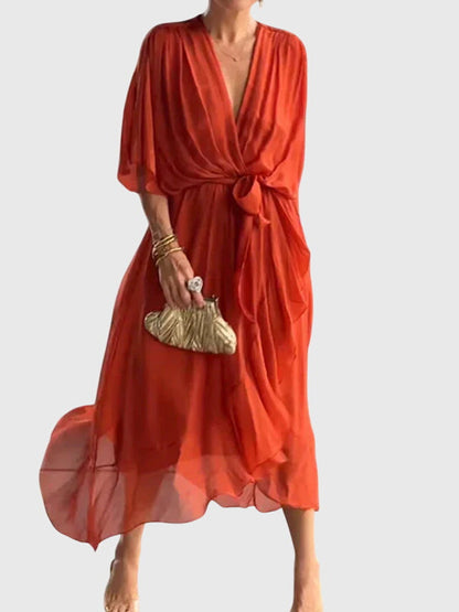 Cambria | Women’s Elegant Tie Waist Maxi Dress
