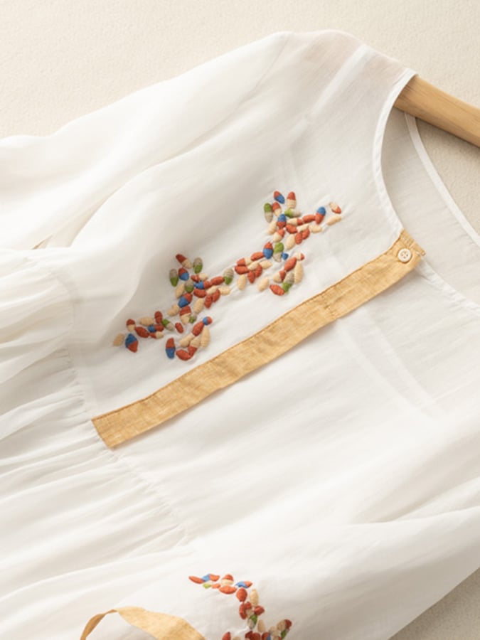 Amara | Women’s Summer Embroidered Ethnic Midi Dress