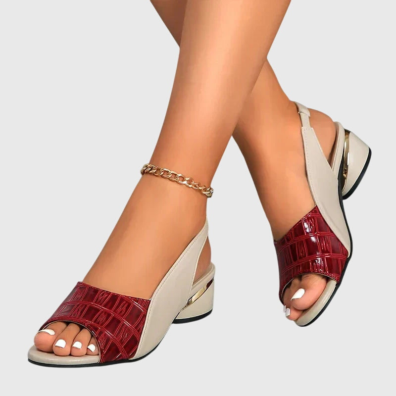 Ariana | Women’s Colorblock Peep Toe Slingback Heel Sandals