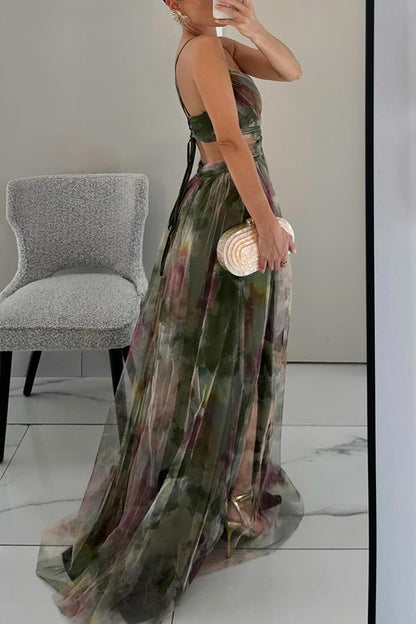 Arabella | Women’s Elegant Pleated Halter Maxi Dress