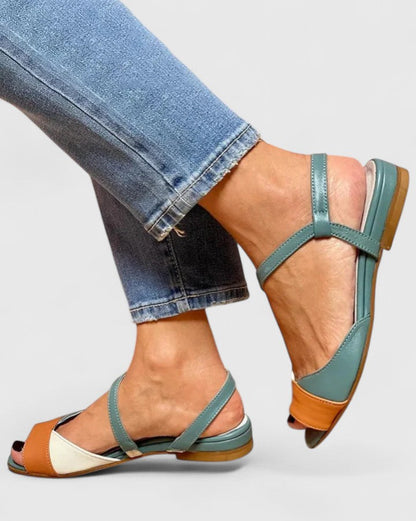 Aveline | Women’s Elegant Colorblock Flat Sandals