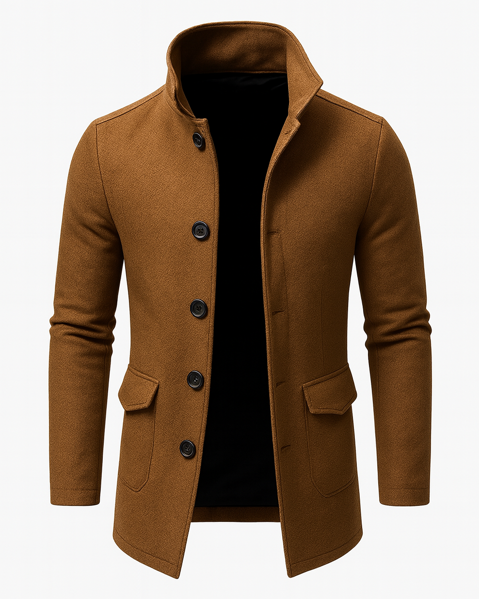 Eliot | Men’s Winter Overcoat with Structured Collar & Front Pockets