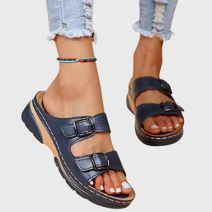 Kaia | Women’s Orthopedic Buckle Strap Leather Sandals