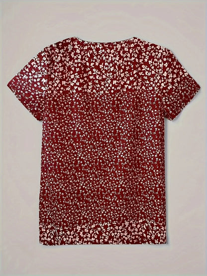 Daphne | Women’s Casual Printed Short Sleeve Blouse