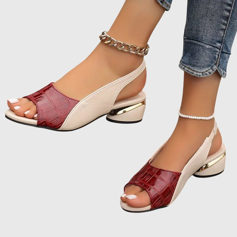Ariana | Women’s Colorblock Peep Toe Slingback Heel Sandals