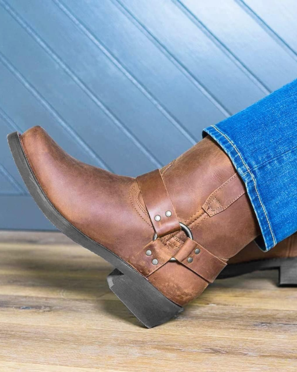 Colton | Men’s Cowboy-Inspired Brown Leather Boots
