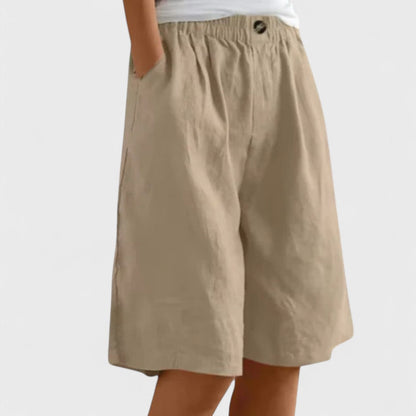 Avelyn | Women’s Elegant Linen Wide Leg Shorts