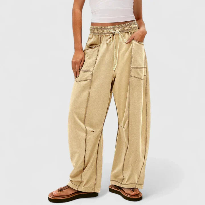 Oaklyn | Women’s Comfortable Drawstring Wide Leg Trousers