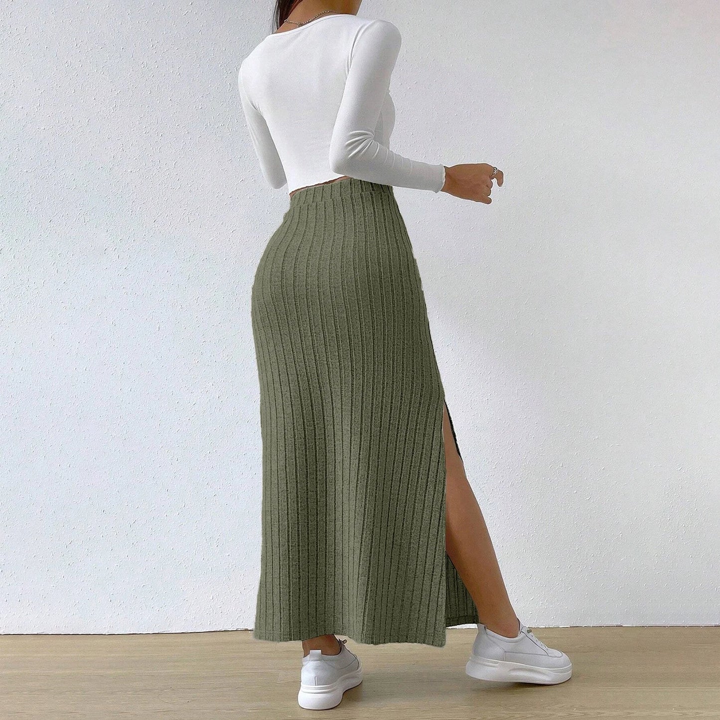 Estelle | Women’s Textured Knit Maxi Skirt