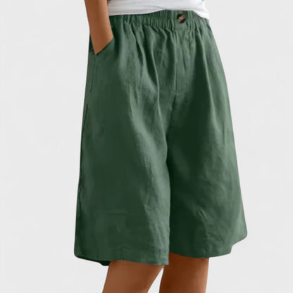 Avelyn | Women’s Elegant Linen Wide Leg Shorts