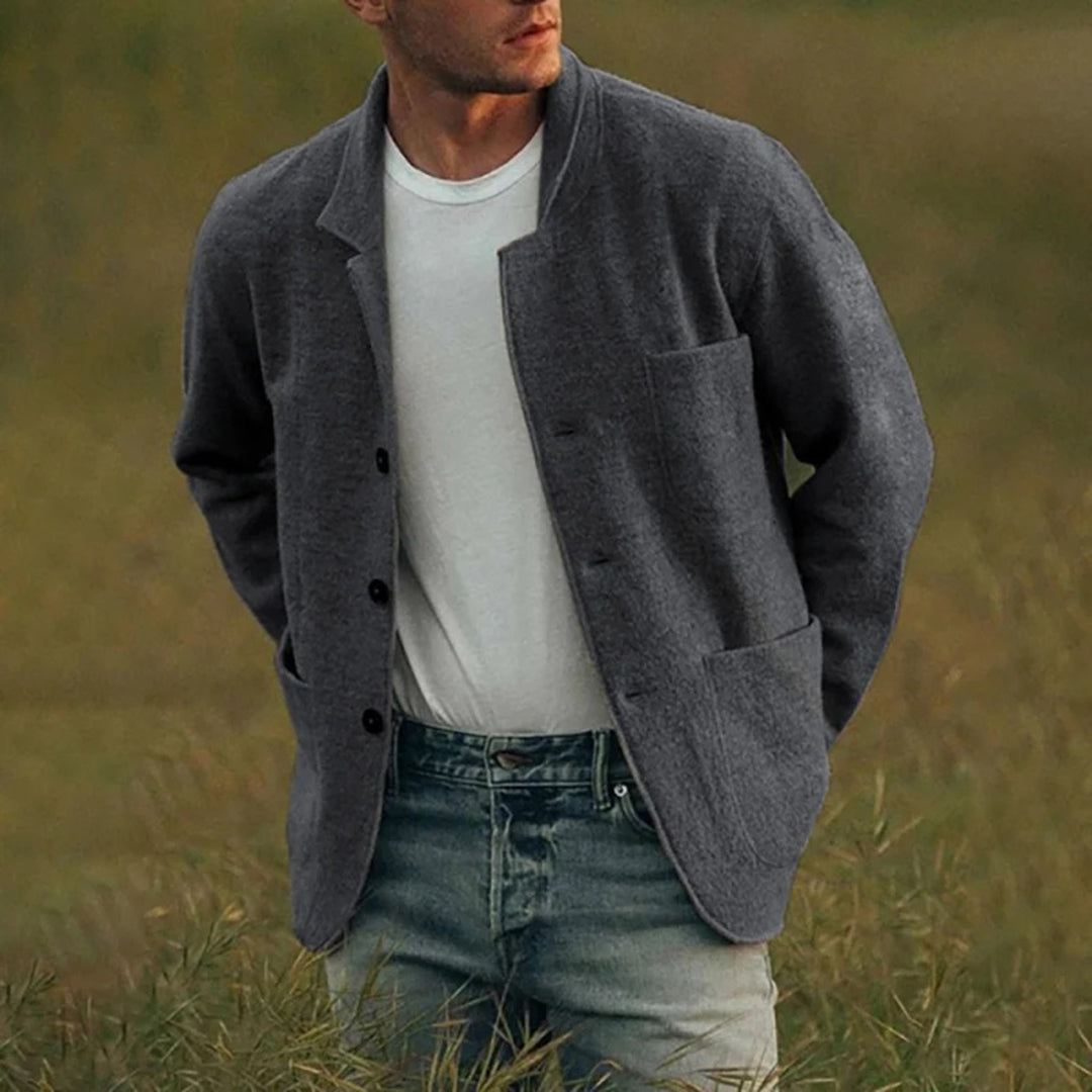 Cedrick | Men’s Lightweight Wool-Blend Cardigan Jacket