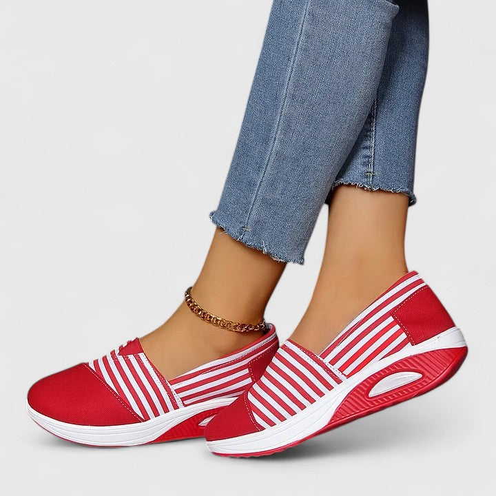 Julia | Women’s Orthopedic Striped Slip On Loafers