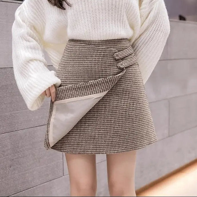 Rowena | Women’s Houndstooth Plaid Mini Skirt