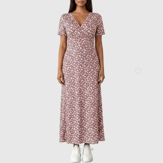 Annalise | Women’s Floral Flutter Sleeve Maxi Dress